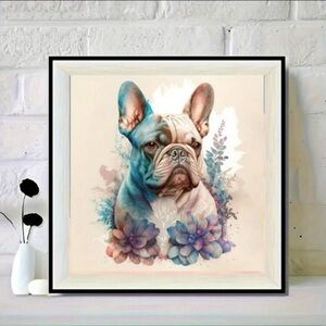 Frenchie French Bulldog Plants Diamond Painting Kits Art Set 20 X 20 cm New!!